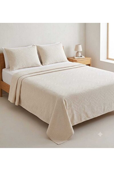Aurada M&S Chevron %100 Pamuk Lux Çift Kişilik Pike (Yastık Kılıfsızdır)