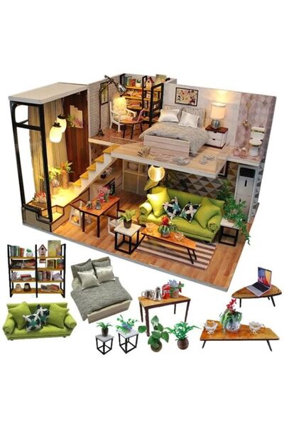 CasaDesteapta.ro DIY Μινιατούρα Σπίτι, Δημιουργικό Κιτ Συναρμολόγησης, με LED...