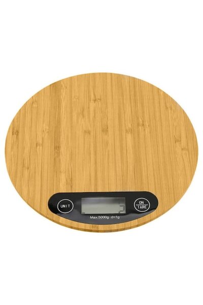 OEM Cântar electronic de bucătărie din bambus, 5kg/1g, Afișaj LED/LCD, Funcți...