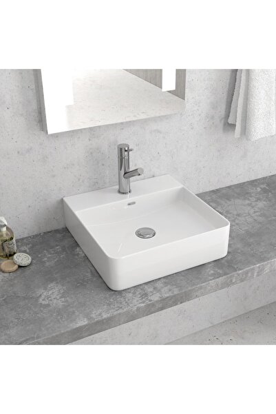 Karag LT2177 Νιπτήρας Επικαθήμενος Λευκό Πορσελάνη