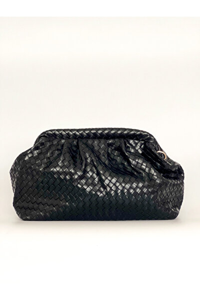 IKARÈL Kadın Vienna Model Hasır Desenli Deri Clutch ve Omuz Çantası