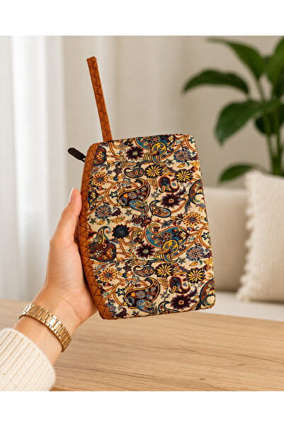 GÜL HEDİYELİK EŞYA Kilim Desenli Terme Kumaş Orta Boy El Çantası