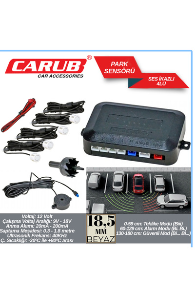YGT Park Sensörü Ses İkazlı Beyaz 18.5 Mm Br0015905