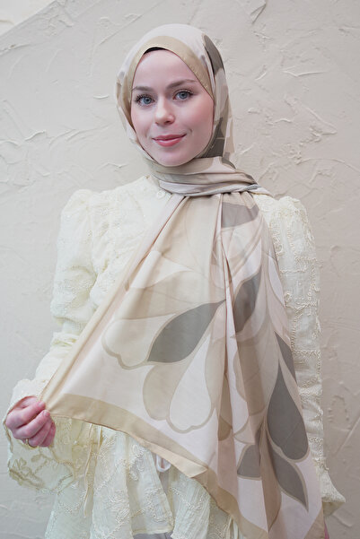 efdal şal eşarp Abstract Floral Pattern Voile Soft Shawl