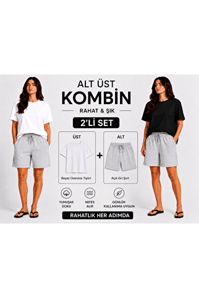 JULİA MODA Women's Shorts-T-Shirt Set Breathable Lightweight Fabric Maximum C...
