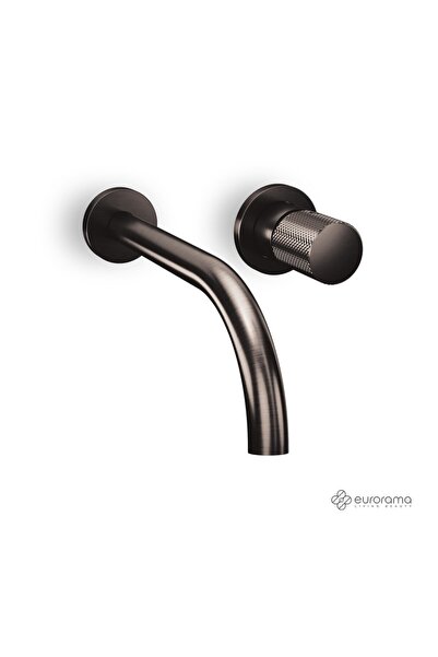 Eurorama Eletta Tecno Black Brushed Μπαταρία Νιπτήρα Εντοιχισμού