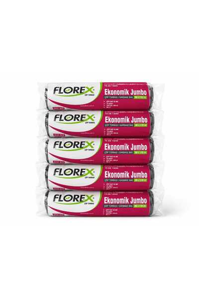 Florex Economical Jumbo Garbage Bag 80X110 cm 90 Lt 5 Pieces