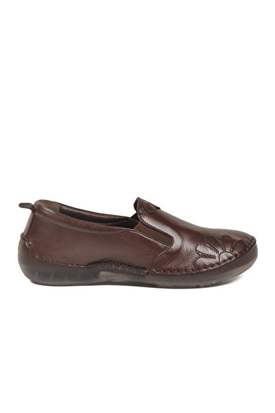 AYAKMOD Pantofi casual de damă din piele naturală maro 44404 Z