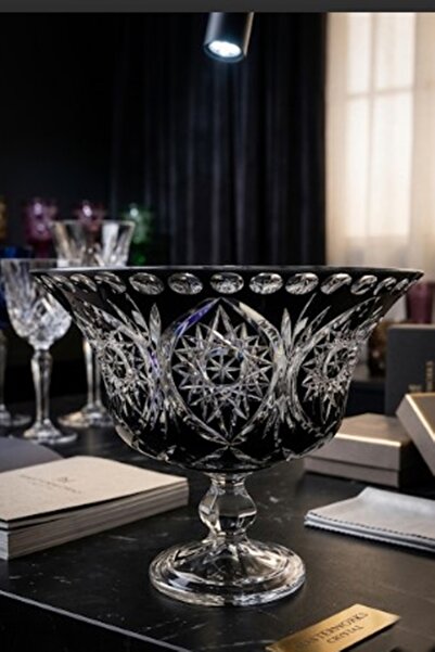 DECOSTYLE Mose Art Crystal Stand Large Footed Fruit Bowl Mouth Diameter 27 cm...