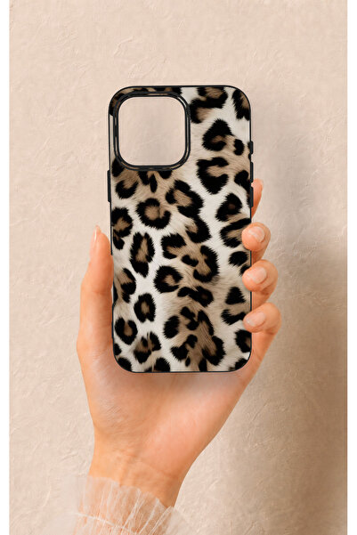 Vip Case iPhone 16 Pro Max Uyumlu Leopar Derisi Desenli Silikon Kılıf
