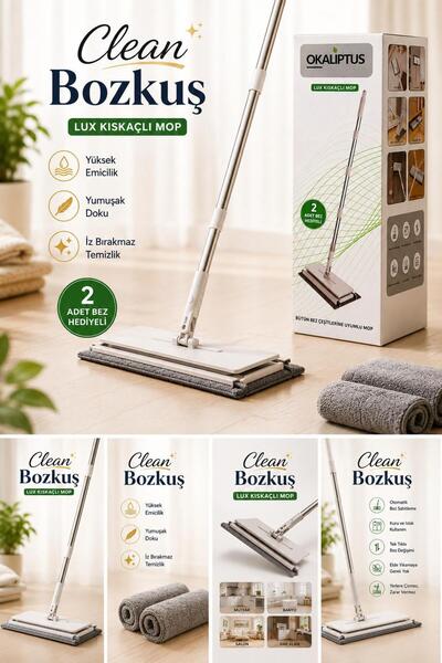 CLEAN BOZKUS LÜX KISKACLI MOP (2ADET) BEZ HEDİYELİ