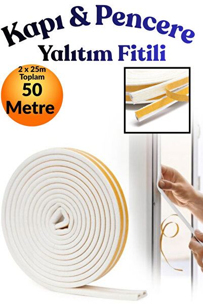 KAYRA LEATHER CRAFT White 25 X 2= 50 Meters Self-Adhesive Door Window Tape We...