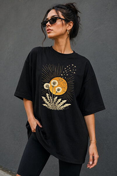 Impress Oversize Sunflower Floral Pattern T-Shirt, Very Wide Fit Loose Cut 10...