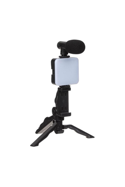 Jumbo Set Vlogging cu Trepied Lampa LED si Baza pentru Telefonul Mobil, pentr...