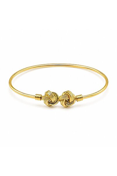 Sembol Gold 14 Ayar Çift Düğüm Kelepçe Altın Bileklik 3,40 Gram 6,0 cm
