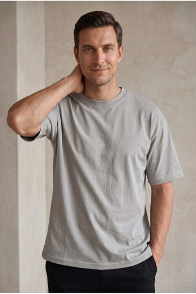 ODİN ATLAS Men's Stone Color Summer Favorite Comfortable Fit Oversize T-Shirt