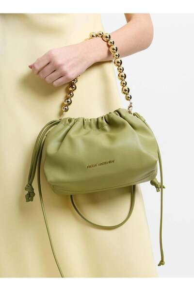 French Connection Women Green Covent Shoulder Bag