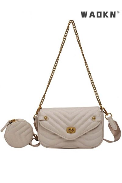 WAOKN Women's Textured Shoulder Bag, Ladies Personalized Chain Crossbody Slin...