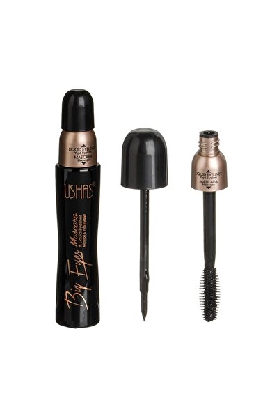 Ushas Eyeliner lichid negru, 2 în 1 – linie precisă și privire intensă