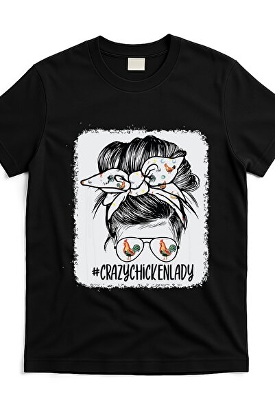 17 seramik Men's Women's Crazy Lady Graphic T-Shirt - Retro Messy Bun Hair & ...