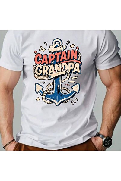 212Wear Men'S Captain Nautical Graphic T-Shirt Blue Anchor Rope Sailor Hat De...