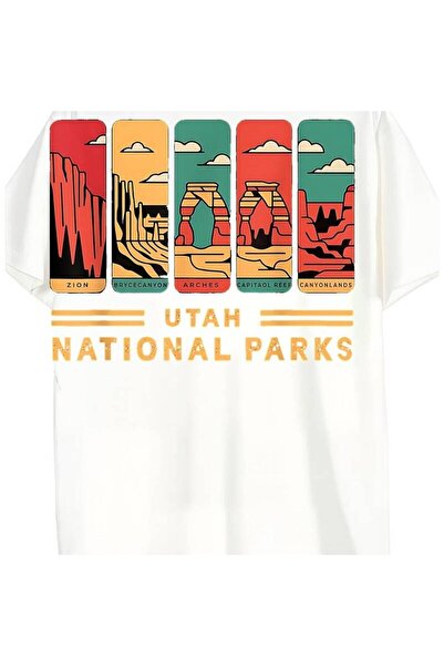 17 seramik Men's Heavyweight Utah Mighty Five National Parks T-Shirt Vintage ...