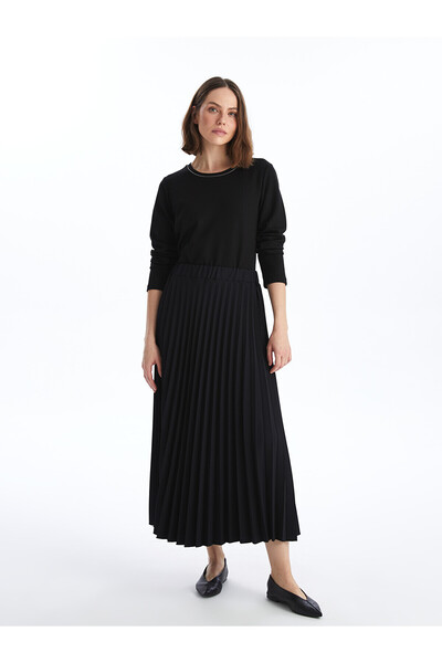 LC Waikiki Trendlucky Women's Plain Pleated Skirt with Elastic Waist