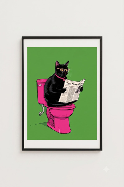 Sekiz8 Poster de pictură minimalistă cu ramă neagră - Imprimare digitală MOD-511
