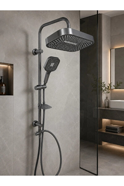 Fualora Antrasit Duş Seti Banyo Robot Duş Seti