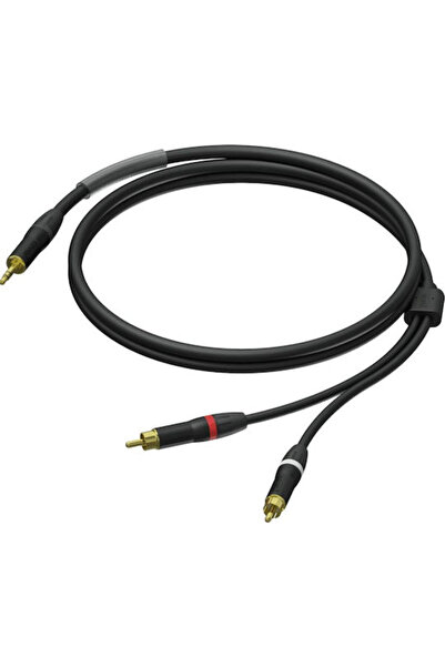 PROCAB Cablu Jack 3.5mm - 2x RCA Tată Negru 1.5m