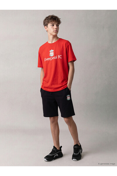 LC Waikiki Lcw Kids Red Liverpool Printed Boys' Shorts Set