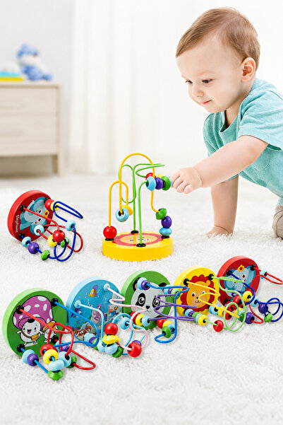 Circle Toys Ahşap Küçük Telli Koordinasyon Oyunu 1 Adet – Montessori Eğitici El Göz Koordinasyonu ve İnce Motor Beceri Oyuncağı