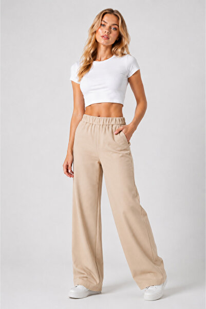 FREYA MODA Loose-Fit Comfortable Gabardine Trousers