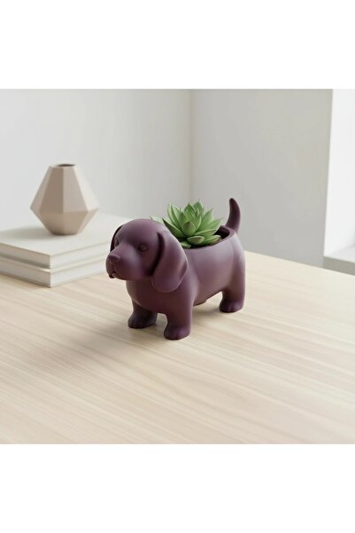OEM Mini ghiveci decorativ animalut imprimat 3D - Purple red compozit mat