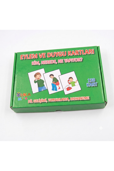Yuka Kids Eğitici Eylem ve Duygu Kartları 130 Adet - Okul Öncesi Dil Gelişimi...