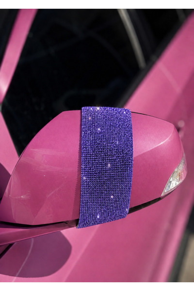 EFEAKS Purple Lilac Crystal Stone Vertical Strip Rear View Mirror Stone 7X24 ...