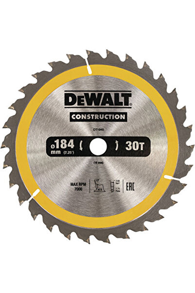 Dewalt Disc de tăiere pentru lemn, diametru 184mm, cu 16 dinți, 1 bucată