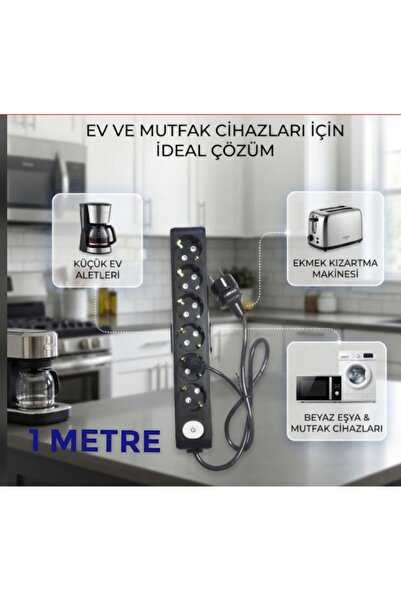 DC-ELEKTRO VİKOMULTİ-LET 6 Lİ (1-15 METRE arası) ANAHTARLİ ÇOCUK KORUMALİ 3X2...