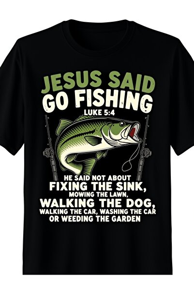 212Wear تي شيرت رجالي بتصميم 'Black Humor Men' بطبعة 'Said Go Fishing'، مستوح...