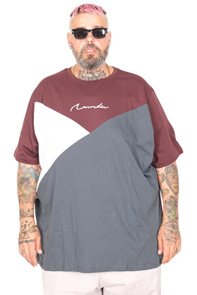 ModeXL Mode XL Large Size T-Shirt Bis New Bıe 26127 Mürdüm