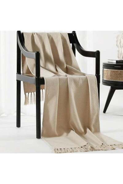 Danube Home بطانية جاكار - لون كاكي 65x230 سم |   غطاء زخرفي ناعم من البوليست...