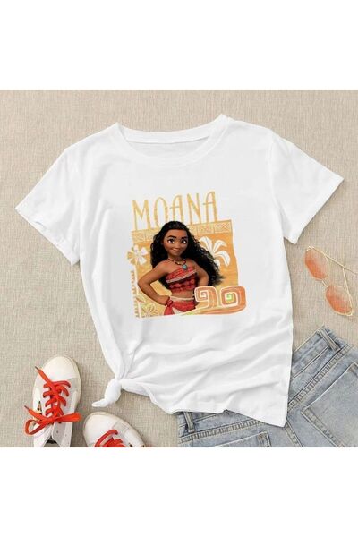 SVART WEAR Moana Baskılı Bisiklet Yaka %100 Pamuk ı Kısa Kollu Çocuk Ve Genç ...