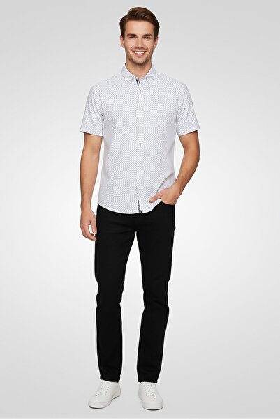 Max Crown Men Performance Fit Short Sleeve Allover Print Casual Shirt, Multic...