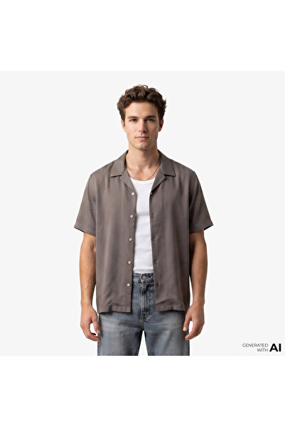 Calvin Klein Modal Karışımlı Relaxed Fit Kısa Kollu Gömlek LV04LF114G9O9 Erke...