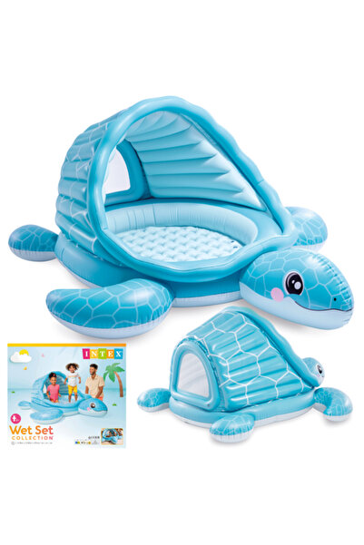 Intex Piscina gonflabila pentru copii, Turtle Playland, in forma de carapace,...