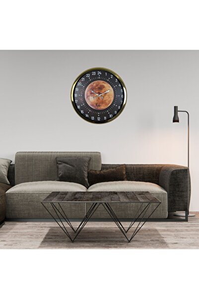 TakÇalıştır Gold 24 Hour Display Special Design Wall Clock
