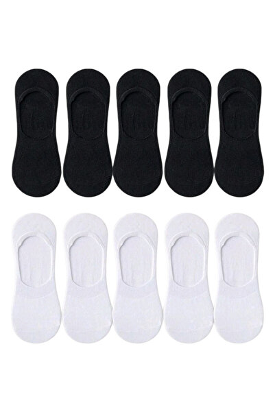 OEM Sosete scurte dama, set 7 perechi, 2 albe, 5 negre, marime 36-39, din bum...