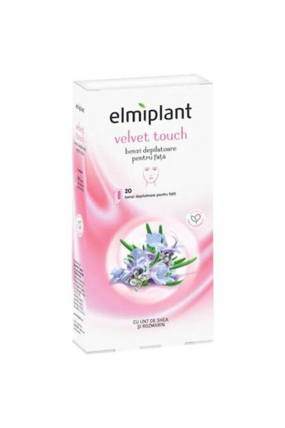 ELMIPLANT Benzi Depilatoare pentru Fata cu Unt de Shea si Rozmarin - Velvet T...