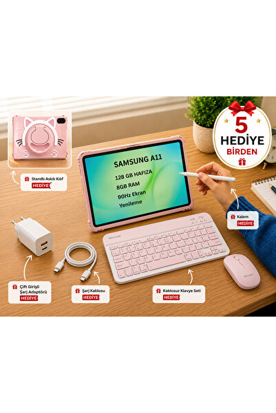 Samsung GALAXY TAB A11 8GB RAM 128GB HAFIZA android tablet 5 ürün hediye 8.7inç