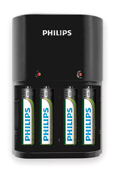 Philips φορτιστής μπαταριών AA & AΑΑ NiMH SCB1450NB με 4x AAA, μαύρος